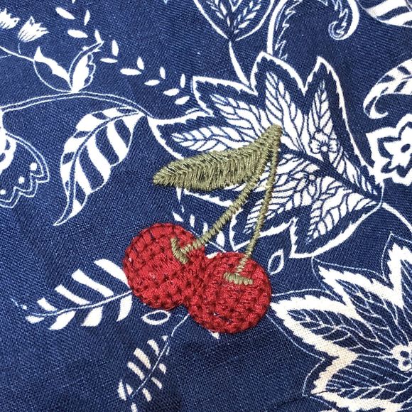 Johnny Was Workshop Linen Embroidered Paperbag Shorts XS Blue Walking Boho W8072 - Picture 9 of 11